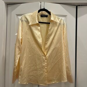 Satin butter yellow shirt